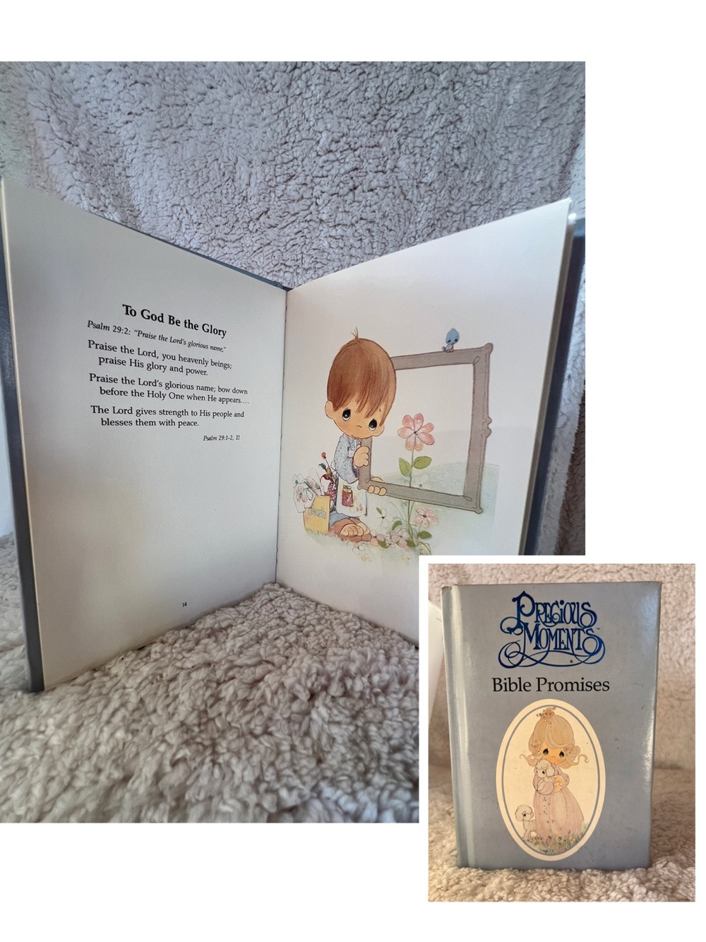 Precious Moments Blue Hardcover "Bible Promises" Book